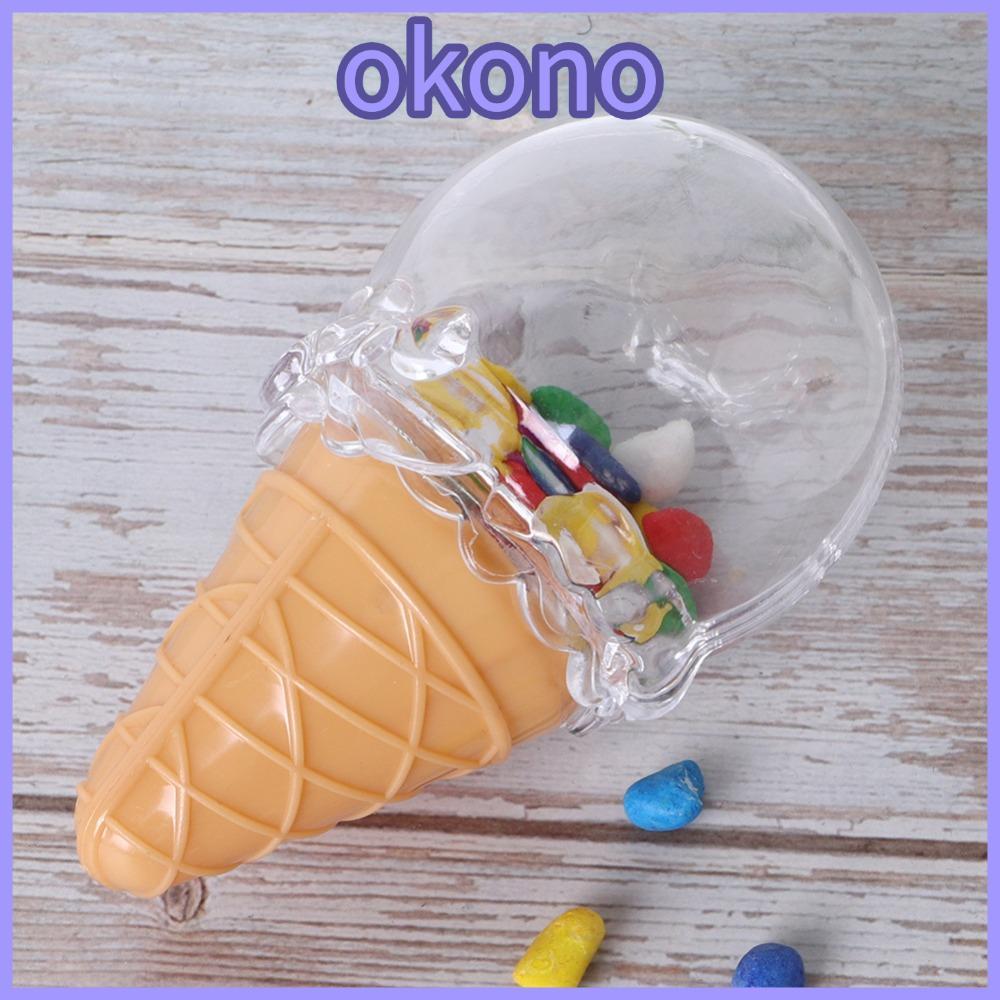 OKONO 8 ชิ้นกล่องขนมไอศกรีม,รูปร่างไอศกรีมโปร่งใสกล่องขนมโปร่งใส,พรรคโปรดปราน 10x6 ซม./3.9x2.4in PS 