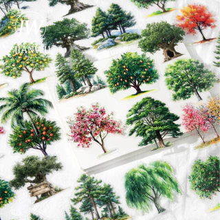 JIANWU โรแมนติกป่า Series Vintage Tree ภูมิทัศน์วัสดุ Collage Scrapbooking PET สติกเกอร์ Creative DIY Journal เครื่องเขียน