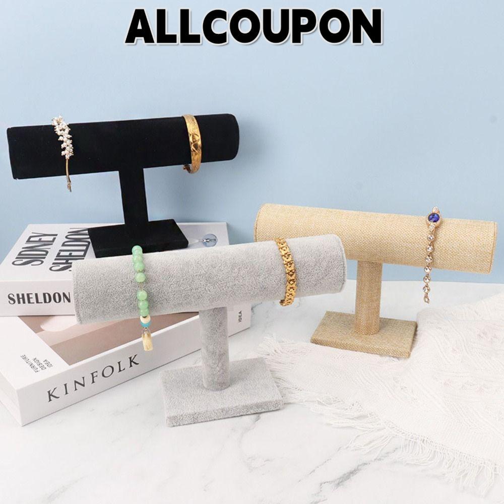 ALLCOUPON กรอบแสดงเครื่องประดับ ออลโคอัพ ขาตั้งจอแสดงผลสร้อยข้อมือผ้าสักหลาดคุณภาพสูงอุปกรณ์แสดงผลที่ทนทานที่เรียบง่ายอุปกรณ์ประกอบฉากชั้