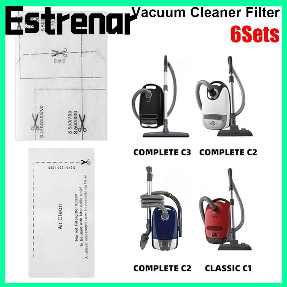 ESTRENAR 6 ชุดผ้าฝ้ายกรอง, Air Clean ไอเสียกรองเครื่องดูดฝุ่น,แพ็คเครื่องใช้ในบ้านอะไหล่สําหรับ Miel