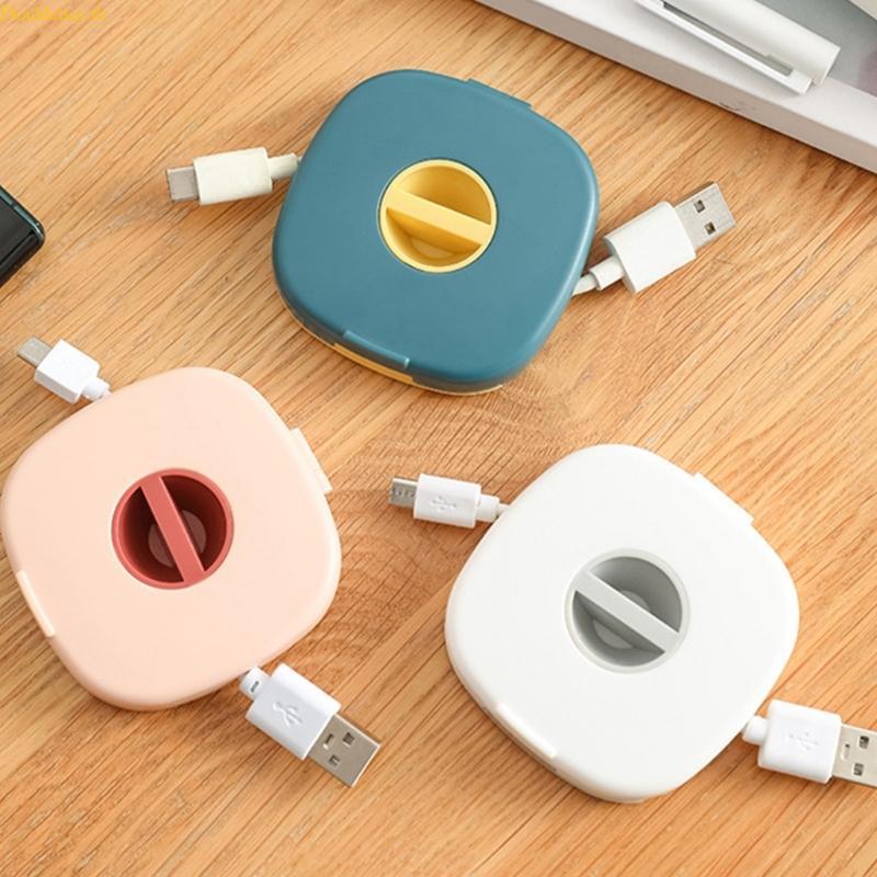 Doublebuy Travel Wire Winder Case Storage Organser Box for Headphones Charging Wire Mouse Cables wit