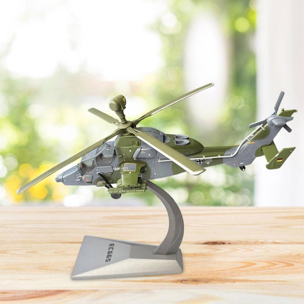 เกรดสะสม EC665 Tiger Attack Helicopter Model High-Intricate จําลอง 1:72 Scale เฮลิคอปเตอร์สําหรับตกแ