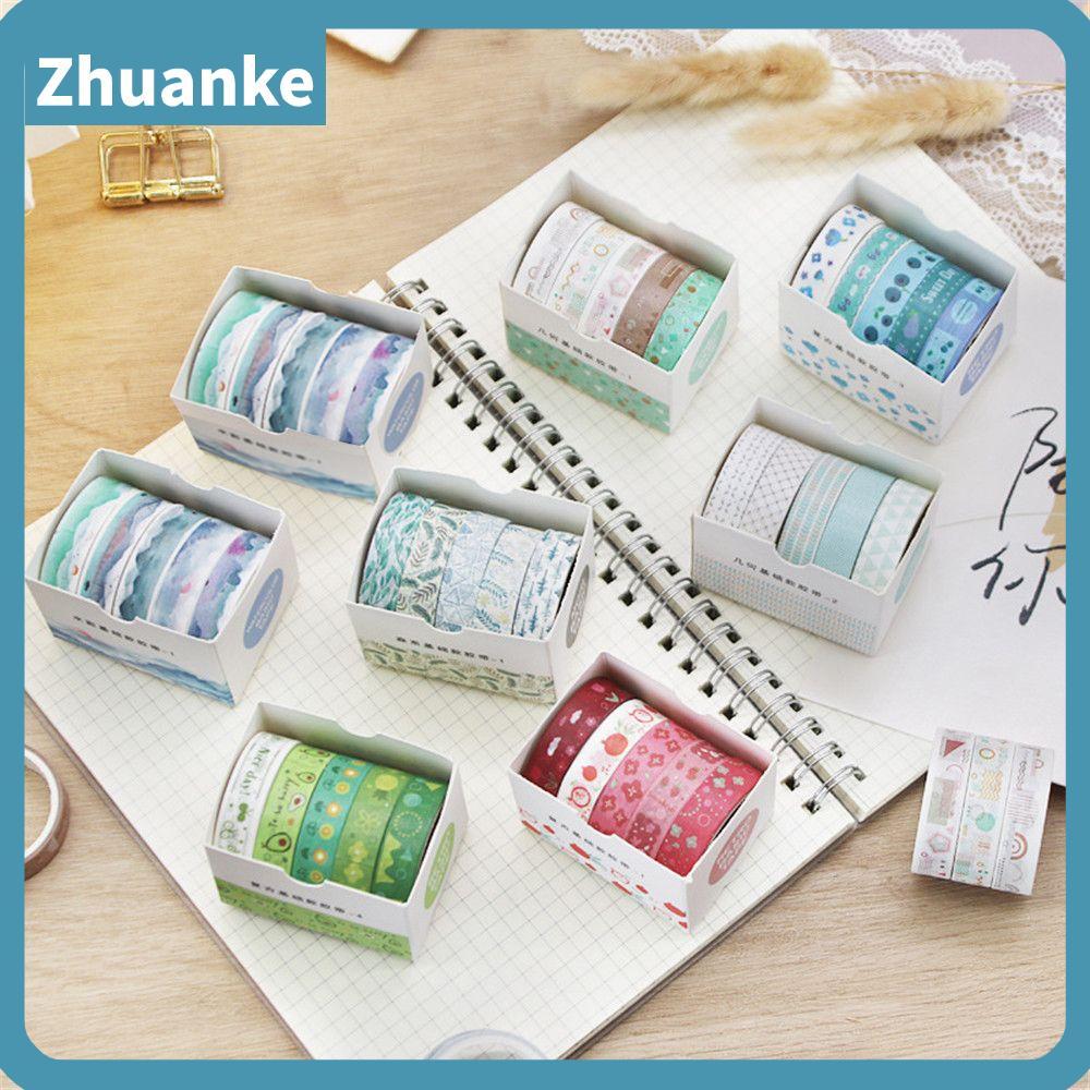 ZHUANKE 5 ม้วน/กล่อง Washi เทปตกแต่งโรงเรียนน่ารัก Scrapbooking