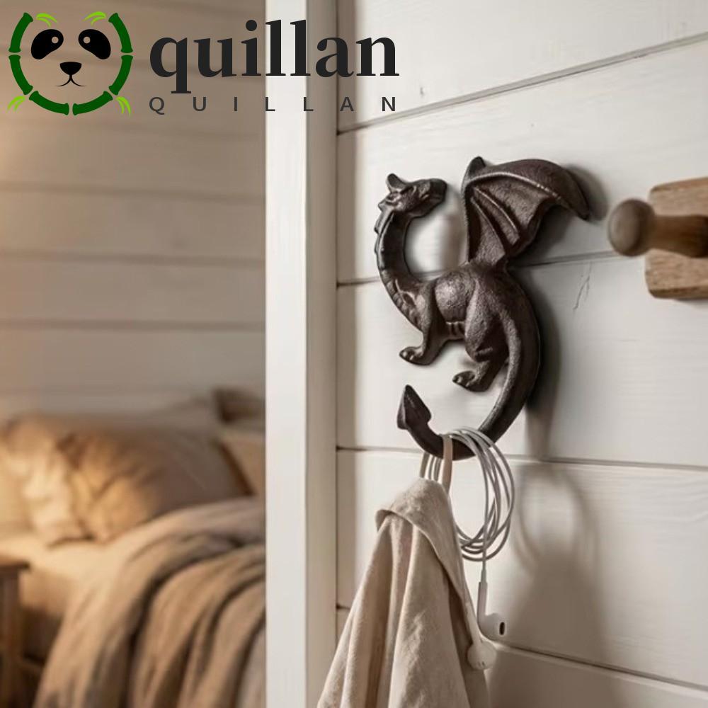 QUILLAN Iron Dragon Tail Hook,เหล็กCreative Wall Mount Key Rack,ทนทานติดตั้งง่ายMulti-functional Spa