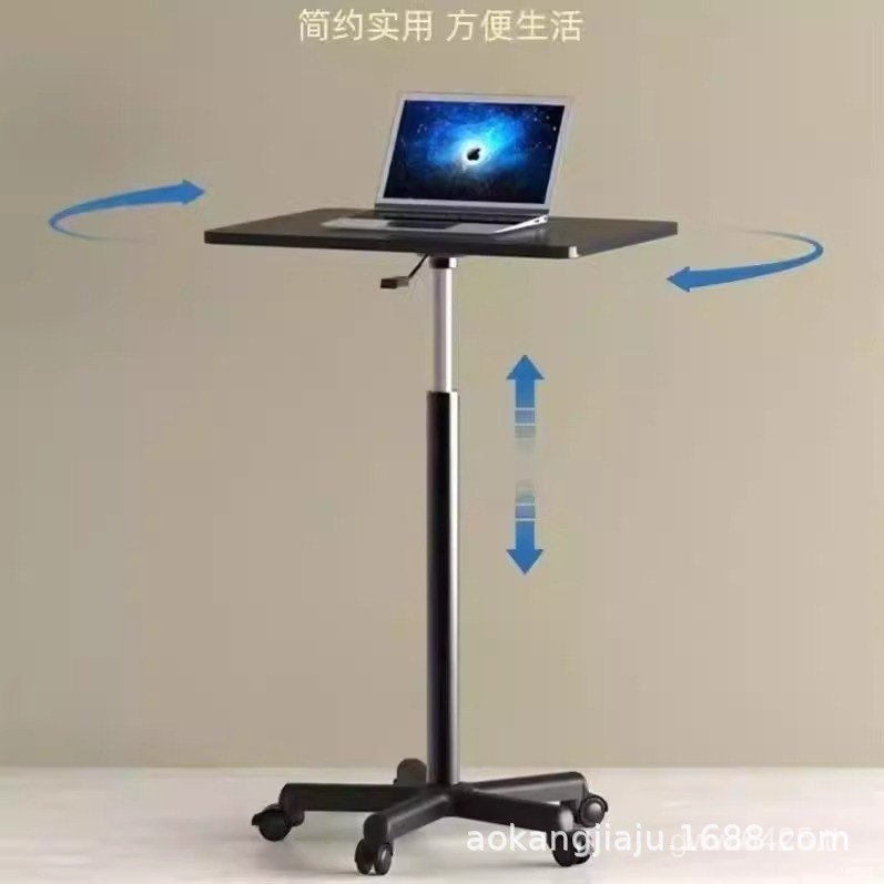Small Small Small Workbench Pulley Desk Stand Desk Laptop Vertical Lift Mobile Table Bedside 4XG4
