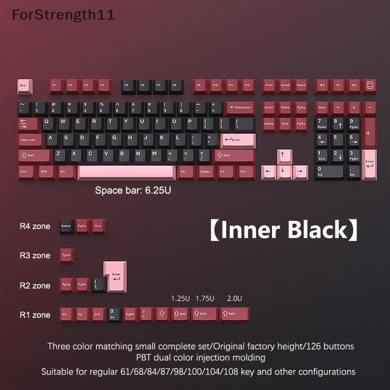 FO 126 คีย์ Double Shot Keycap PBT Cherry คีย์บอร์ดเกมสําหรับ MX Switch Keycap GMK67 GMK87 GMK61 คีย