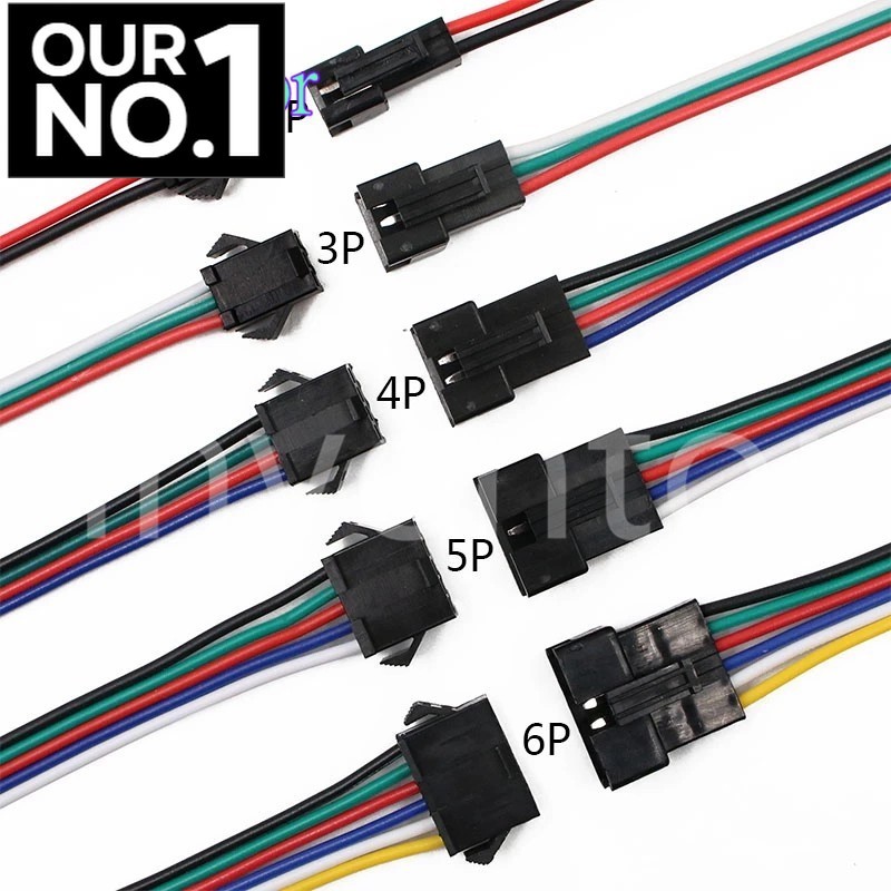 5 คู่ 2pin 3pin 4pin 5pin 6Pin SM JST Connector ชายและหญิง foLED Strip Light