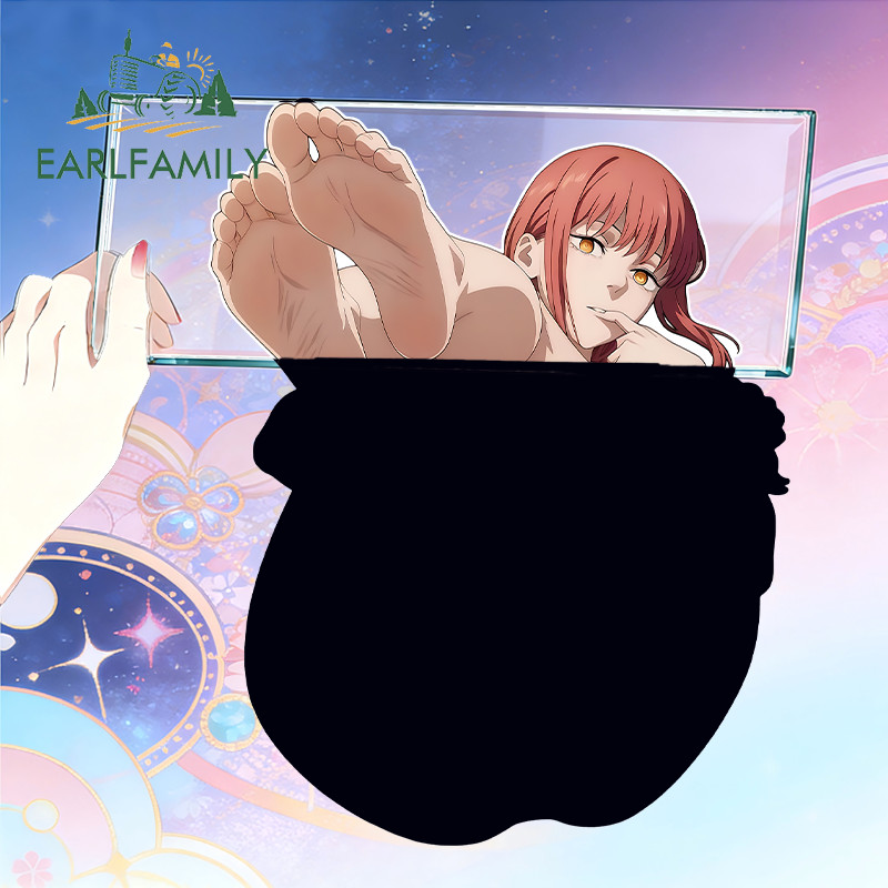 EARLFAMILY สวย Makima รถสติกเกอร์คลาสสิกอะนิเมะรถสินค้า Creative Fanart Windows ตู้เย็นกีตาร์กันน้ํา Decal