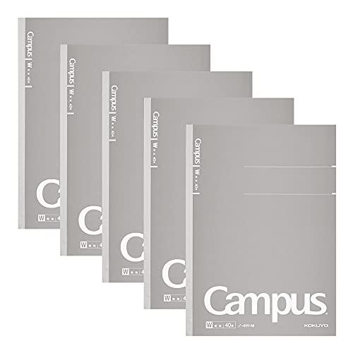 KOKUYO Campus Notebook Adult Campus Plain B5 40 Sheets  5-Pack No. 4W-MX5SET Gray【Direct from japan】