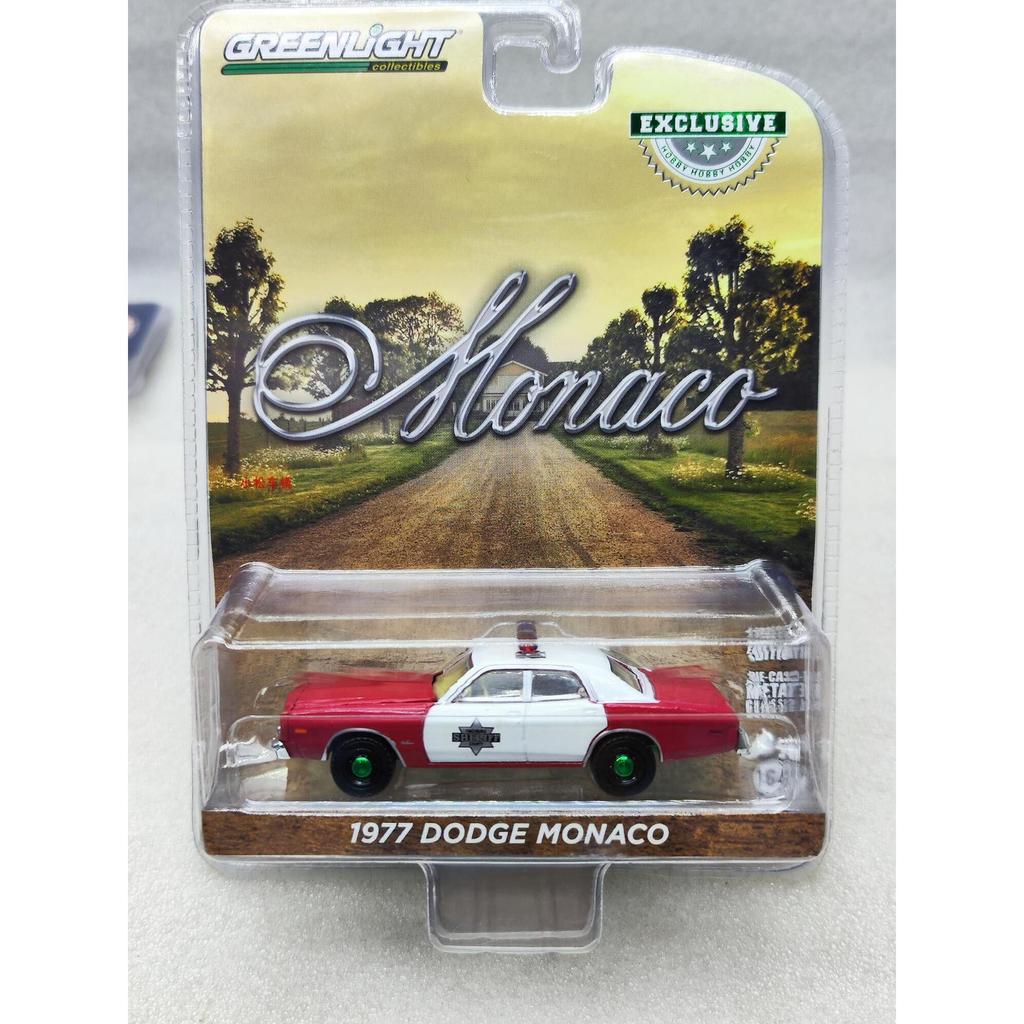 แสงสีเขียว 1: 64 1977 Dodge Monaco Dodge Monaco รถตํารวจเครื่องสีเขียว