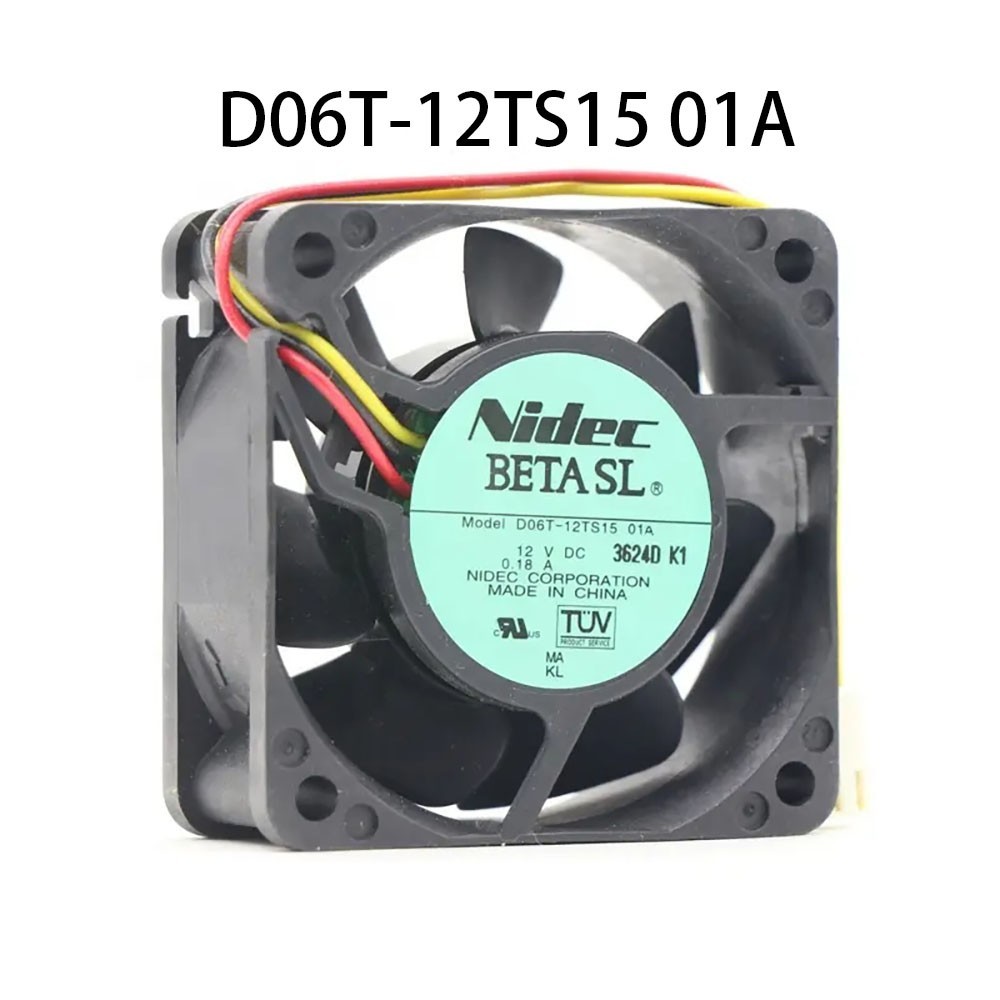 ใหม่ในกล่อง Nidec หม้อน้ํา D06T-12TS15 01A DC 12V 0.18A 60X60X25MM พัดลมแชสซี
