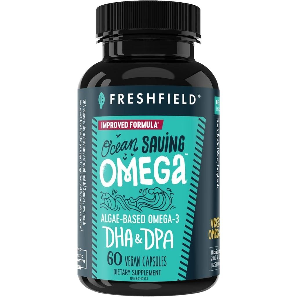 Ocean Saving Omega 3 DHA s Algae Omega 3 Oil Replacement 2 เดือนเป็นระดับ DHA ต่อแคปซูล (440 มก.) wD