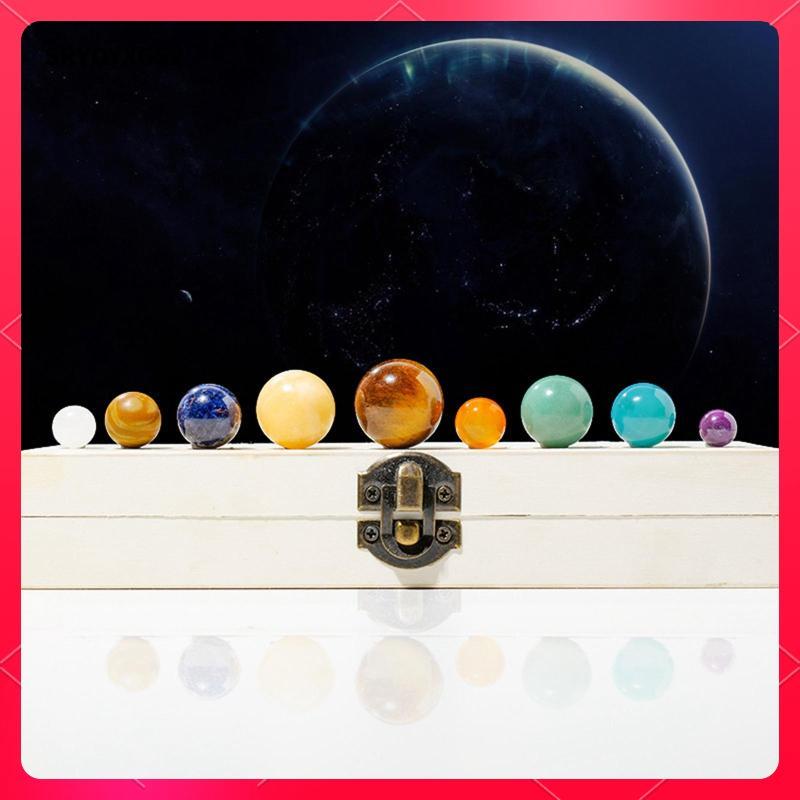 [Srydyxgs2] 9 ชิ้น Planet System Planet Desk Decorative Natural Tumble ชุดอัญมณีสําหรับสํานักงาน