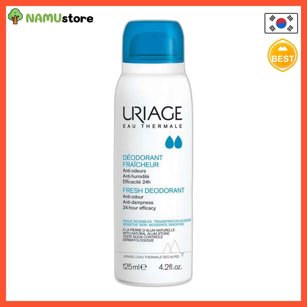 [uriage] Fresh Deodorant, 125ml, 1 ชิ้น / ระงับกลิ่นกายเกาหลี / การป้องกัน 24 ชั่วโมง / ของแท้ 100% โดย NAMUstore