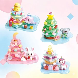 น่ารัก 3D สติกเกอร์คริสตัล DIY Handmade Puffy สติกเกอร์ Stackable ของเล่นตกแต่งสําหรับเด็ก