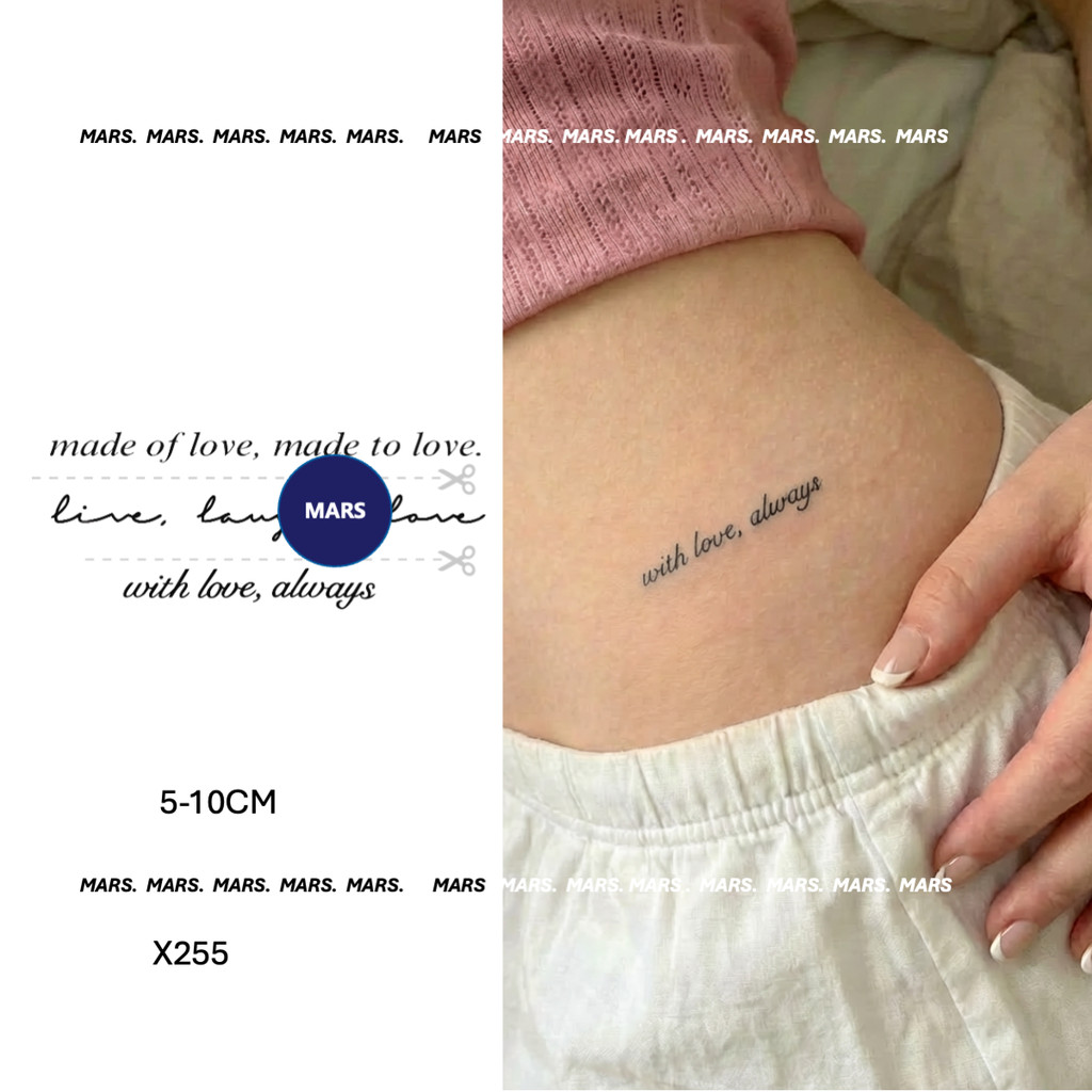 Mars TattooNEW Technology Magic ติดทนนาน 2 สัปดาห์ รอยสักกึ่งถาวร รอยสักชั่วคราว สติ๊กเกอร์รอยสัก รอยสักปลอม "Love Notes", X255