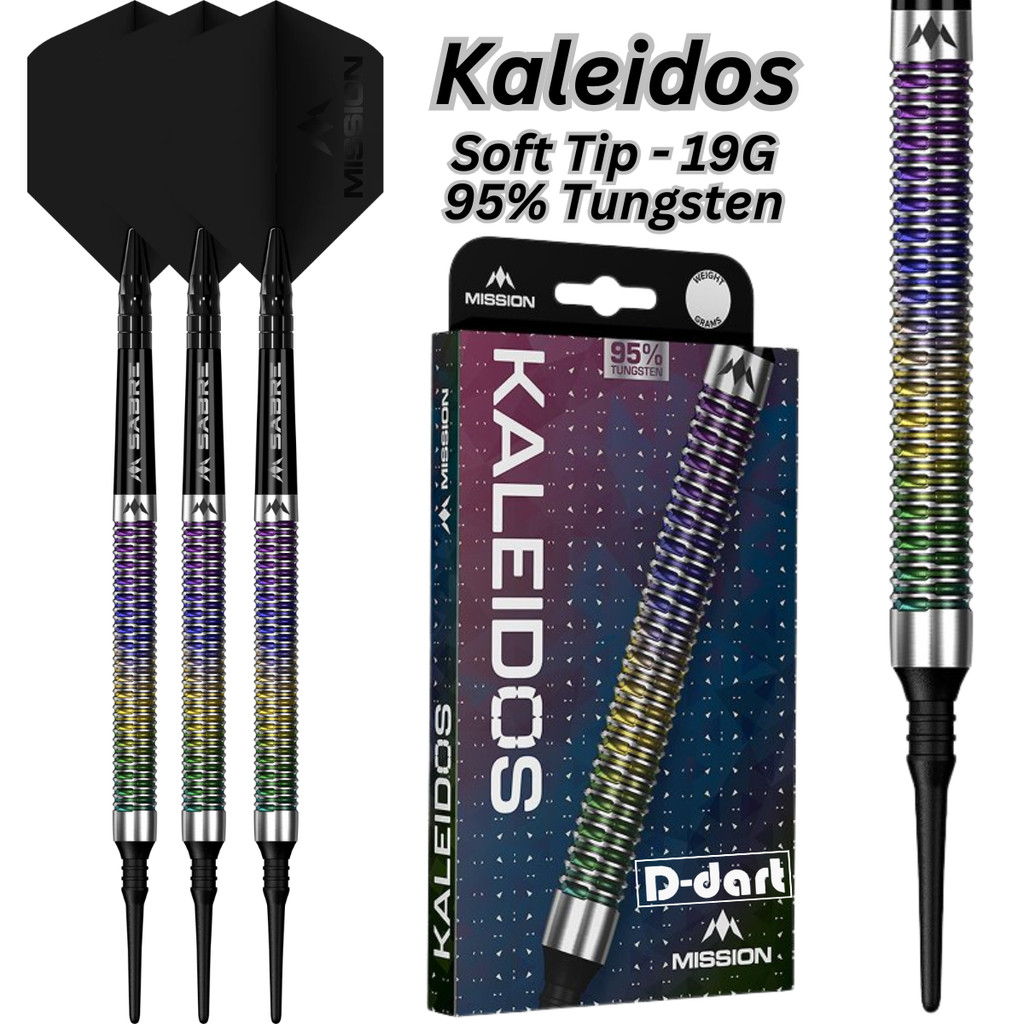 MISSION SOFT TIP DART - 19G Kaleidos 95% Tungsten Dart Set ลูกดอกอิเล็กทรอนิกส์