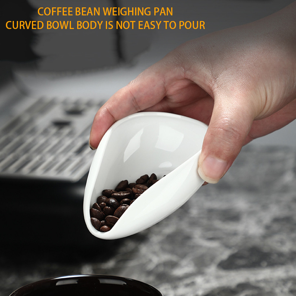 WD3 Coffee Dosing White Tray Coffee Bean ชามวัดวัสดุเซรามิค OX40
