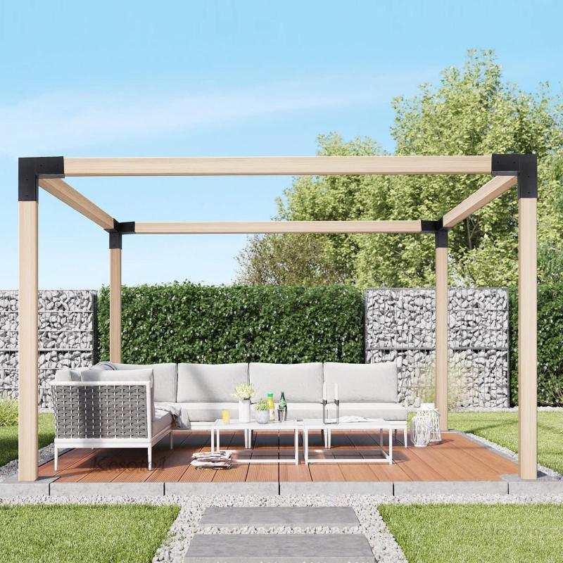[Kesoto1] 4 ชิ้นวงเล็บ Pergola คานไม้สูงโมเดิร์นพรีเมี่ยมกลางแจ้ง Pergola ฮาร์ดแวร์ Stable 4x4 Pergo