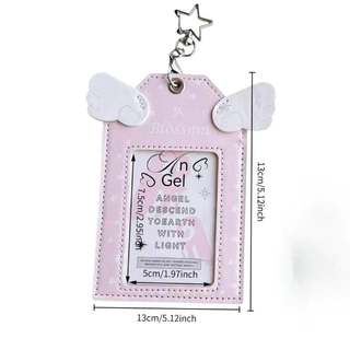 เฟรมการ์ดปีกนางฟ้า Angel Wings Card Holder พวงกุญแจโฟโต้การ์ด PU ใส่การ์ด ใส่บัตร