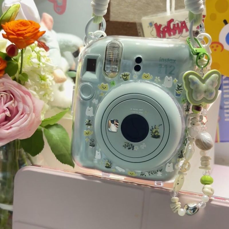 /mini12透明外壳instax水壳手机通用视绳单条机ผลิตภัณฑ์ใหม่[mini12เคสใส]เคสคริสตัล instaxสากลสําหรับโทรศัพท์มือถือที่ม