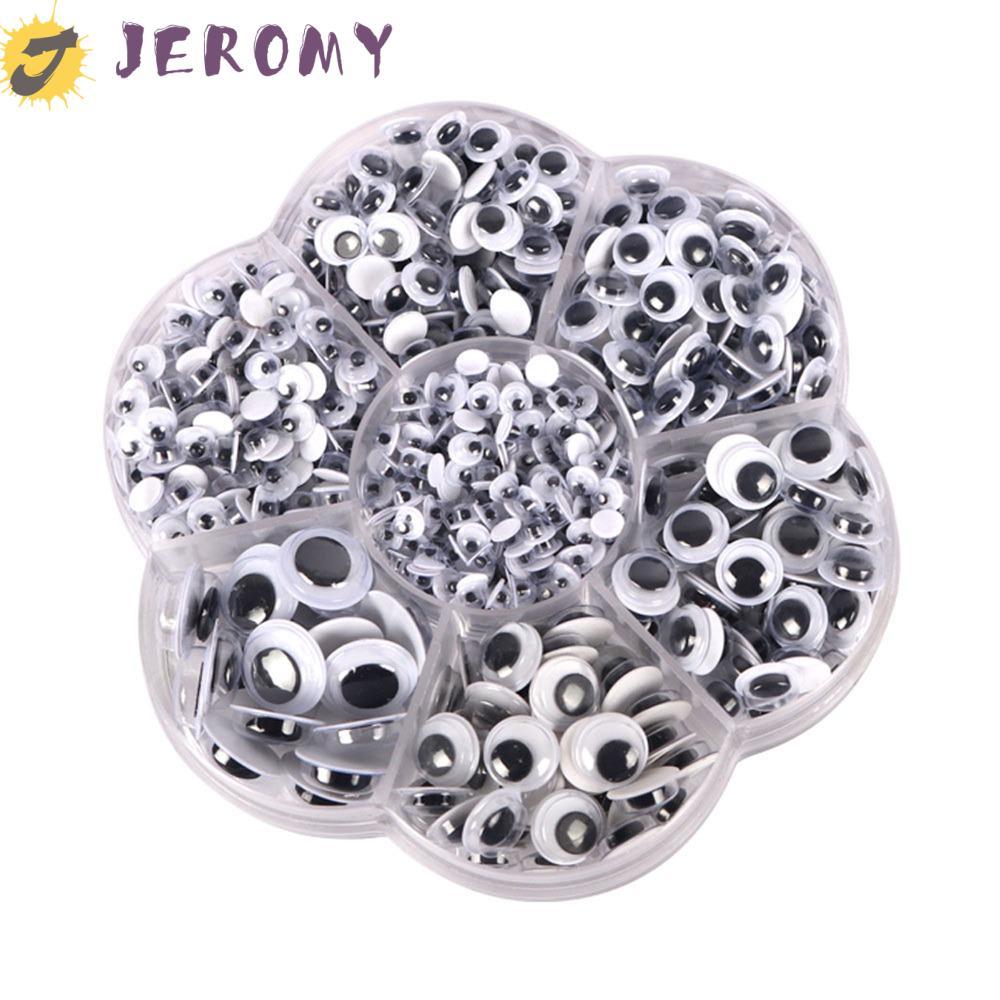 JEROMY Self-กาวMoving Eyesอุปกรณ์เย็บผ้าผสมสีสันHandmade Googly Wiggly Eyes Craftingตุ๊กตาตุ๊กตาทําD