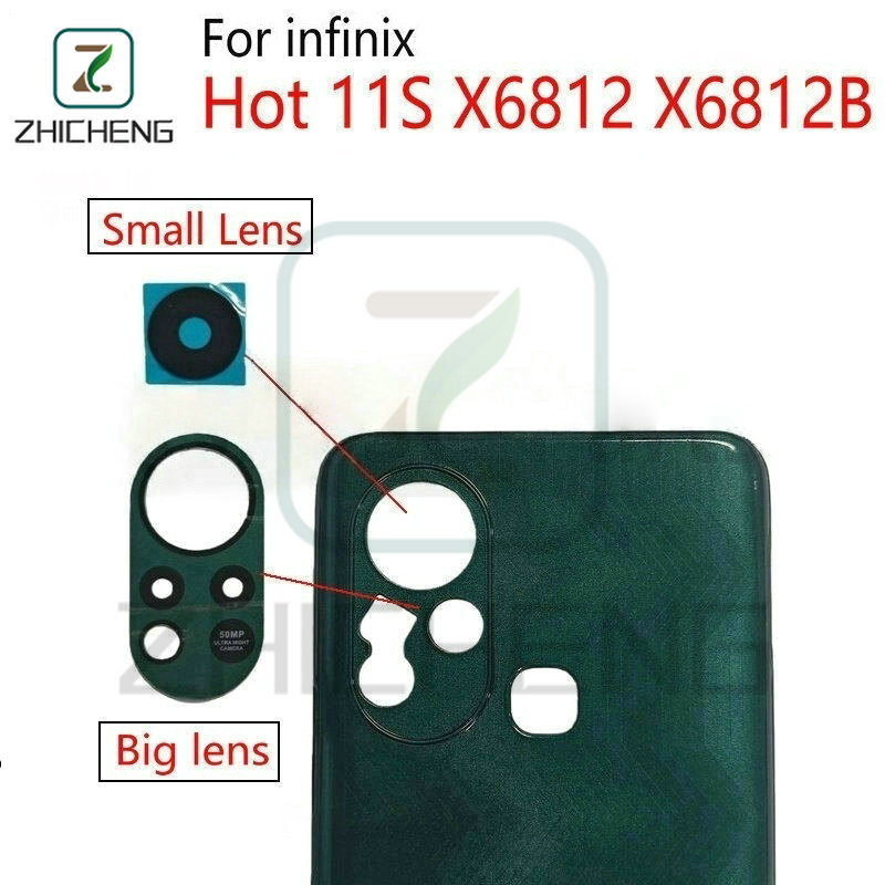 สําหรับ Infinix Hot 11S X6812 X6812B ด้านหลังกล้องเลนส์เปลี่ยนชิ้นส่วน