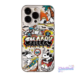 เคสไอโฟน สนูปปี้วันหยุด เคสใส กันกล้อง cho iPhone 11 12 13 14 15 16 ProMax X XR XS Max 7 8Plus-CL