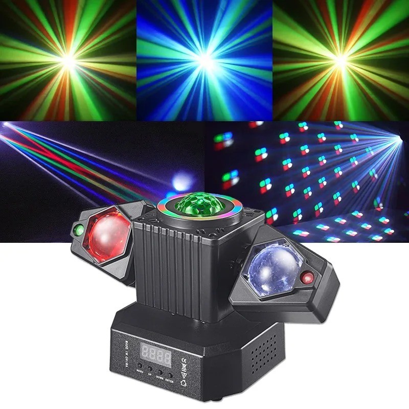 Dual-Head Motorized Stage Light หัวมือถือเสียงเปิดใช้งาน Party Light Moving Head Strobe DJ Light สํา