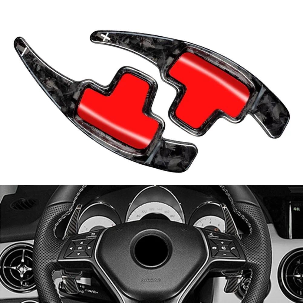 1 คู่ปลอมคาร์บอนไฟเบอร์พวงมาลัยรถ Paddle Shifter สําหรับ Mercedes Benz ABCE ML CLA GLA CLS GLK SLK G