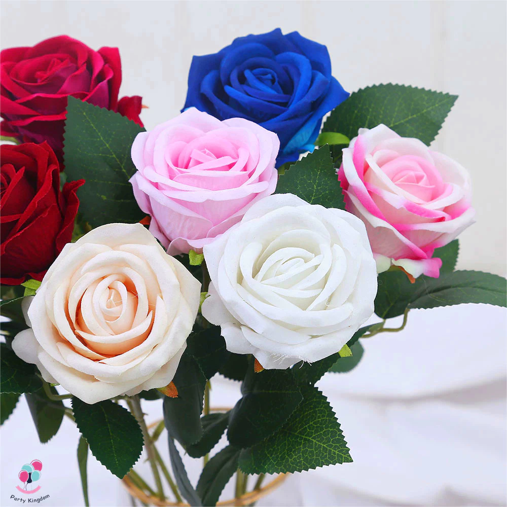 ดอกโบตั๋นเทียมก้านสั้น ดอกเดี่ยว 6 สี พรีเมียม | ดอกไม้ปลอมตกแต่งบ้าน จัดแจกัน งาน DIY สวยเหมือนจริง พร้อมส่ง