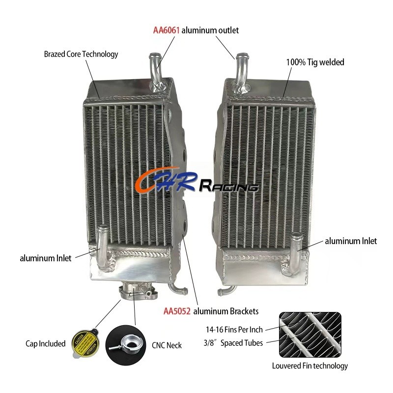 LH & RH หม้อน้ําอลูมิเนียมสําหรับ HONDA CR125 CR250 CR125R CR 125R 1983 ใหม่