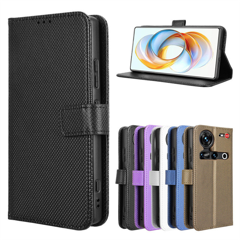 เหมาะสําหรับเคสโทรศัพท์ ZTE nubia Z70 Ultra ZTE nubia Z70 Ultra Diamond Pattern Leather Case Card