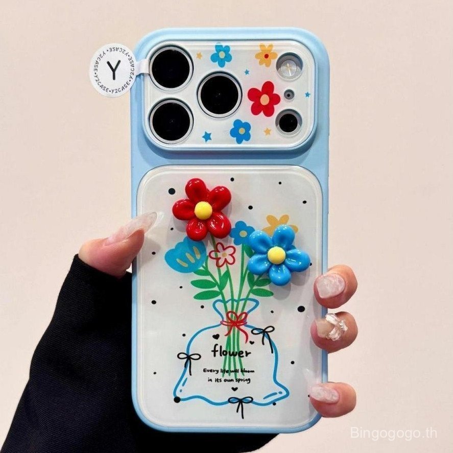 เคสโทรศัพท์ เหมาะสําหรับ iPhone 11 12 13 14 15 16 17 Pro max Plus Air การจัดดอกไม้ Shock-proof Shock