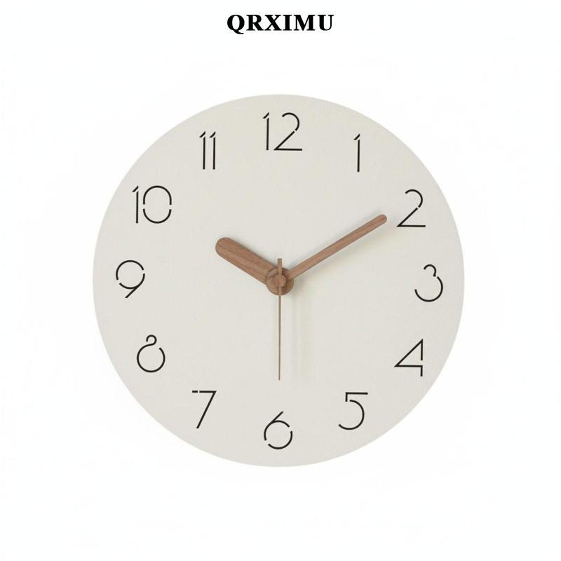 Sharprepublic Minimalist Texture Wall Clock ตัวชี้วอลนัท 3D ตัวเลข Noiseless Movement Wall Clock สํา