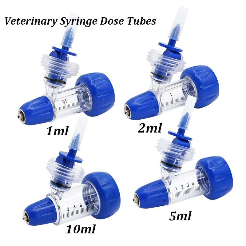 1/2/5/10ml Veterinary ปรับต่อเนื่องเข็มฉีดยา Dose หลอดสัตว์ปรับ Vaccine หัวฉีดยา Feeder อุปกรณ์เสริม