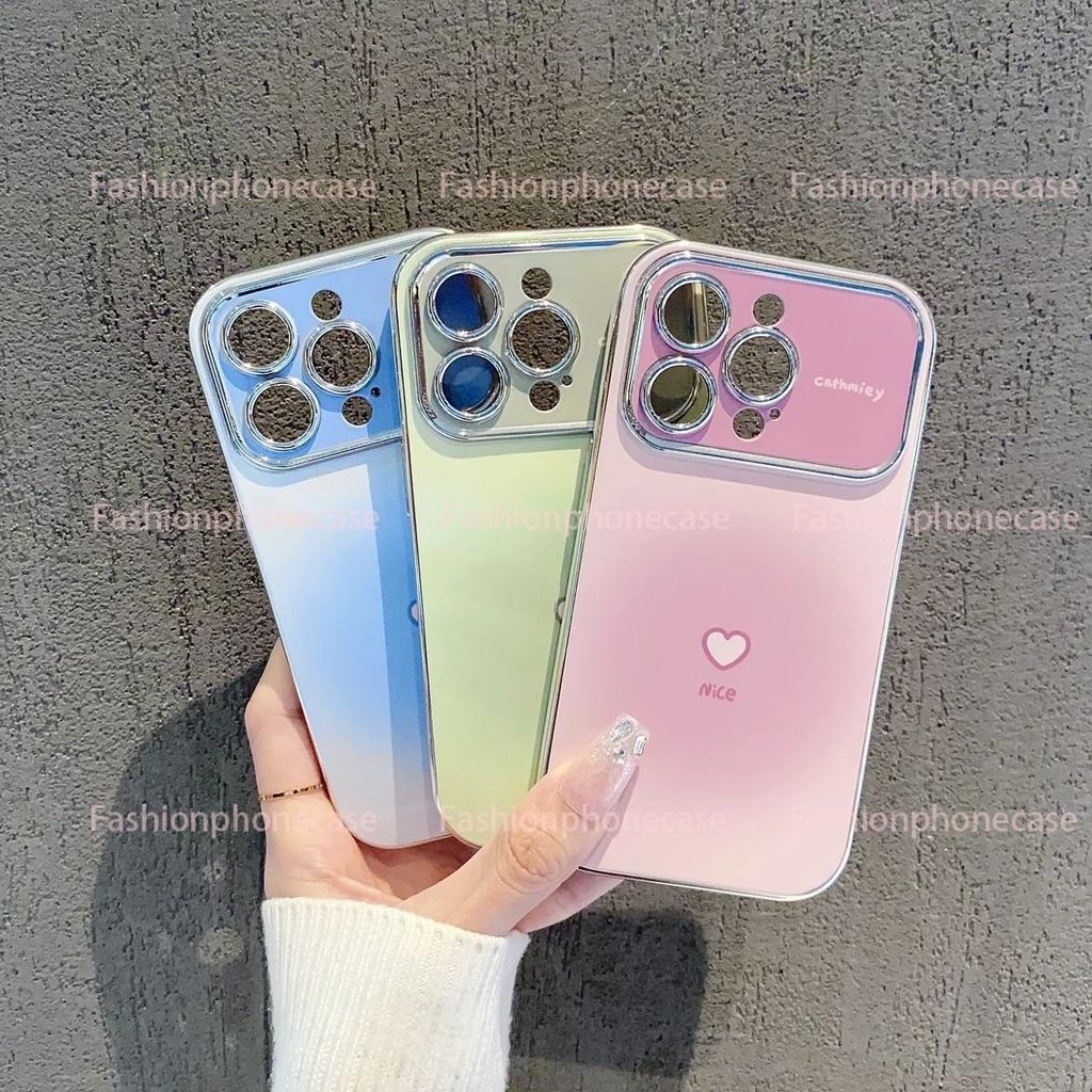 เคสมือถือสำหรับ iPhone 17 16 15 14 13 12 11 PRO MAX หน้าต่างเลนส์ใหญ่ พร้อมสายคล้องมือกันกระแทก XPTH6D84&85&86