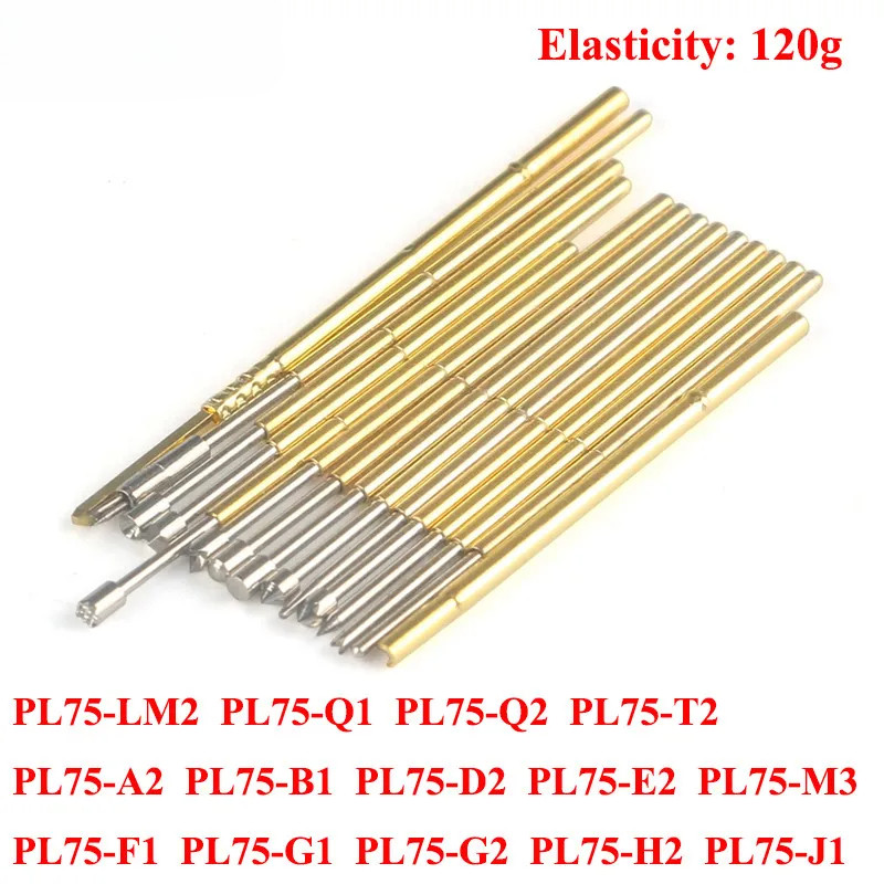 10PCS PL75 เคล็ดลับ 0.74 มม.ฤดูใบไม้ผลิ Test Probes คาร์บอนสูง Probe Retractable Test เข็ม A2/B1/1D/