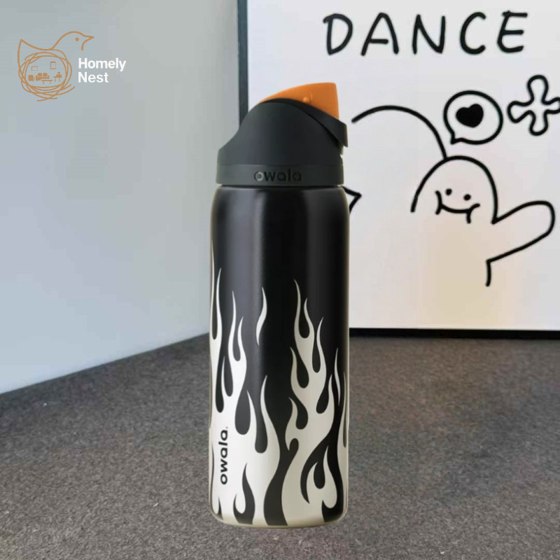 Owala Cup Tumbler Urban Outfitters Chrome Inferno 32oz สแตนเลสกีฬา Thermos ถ้วย Limited Edition ขวดน้ําฉนวนสูญญากาศพร้อมฟางสําหรับยิมโรงเรียนท่องเที่ยวร้อนเย็น