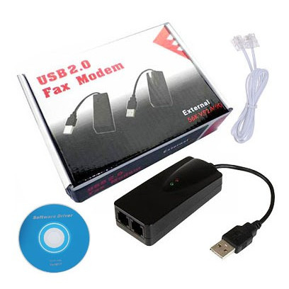 USB 56k V. 92 External Dial Up Voice Fax Data Modem Fax Modem