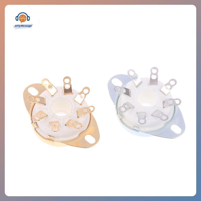 AFl 1 PC 8Pin GZC8-Y-6 Octal ซ็อกเก็ตเซรามิควาล์วฐานแจ็คสําหรับ KT88/6550/EL34/6P6P/6V6/6N8P/6SN7 เค