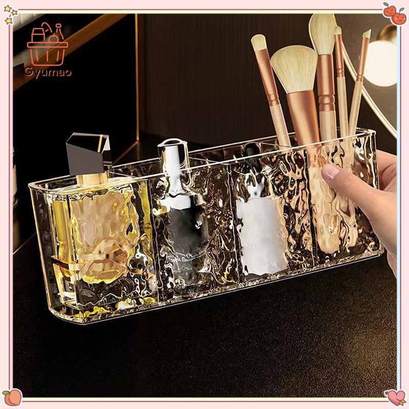 [Gyu] ระลอกน้ํากล่องเก็บเครื่องสําอางอะคริลิที่ใส่แปรงแต่งหน้าออแกไนเซอร์ลิปดินสอเขียนคิ้วที่เก็บของในห้องน้ําขาตั้งจอแสดงผล TH