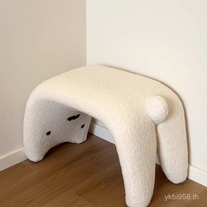 น่ารักอุจจาระแต่งหน้าอุจจาระไม้อุจจาระทางเข้าสวมใส่อุจจาระรองเท้าทางเข้าแมวแกะขนแกะโซฟาอุจจาระห้องแต