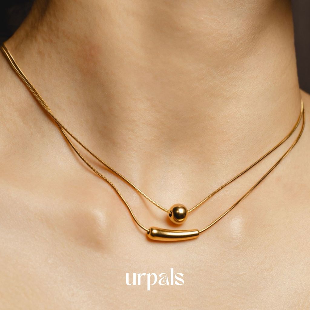 URPALS สร้อยคอ สร้อยคอโชคเกอร์ Stainless ชุบทอง18K ไม่ลอกไม่ดำ แพ้ง่ายใส่ได้