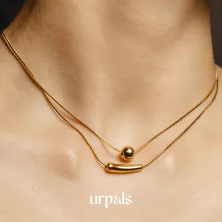 URPALS สร้อยคอ สร้อยคอโชคเกอร์ Stainless ชุบทอง18K ไม่ลอกไม่ดำ แพ้ง่ายใส่ได้