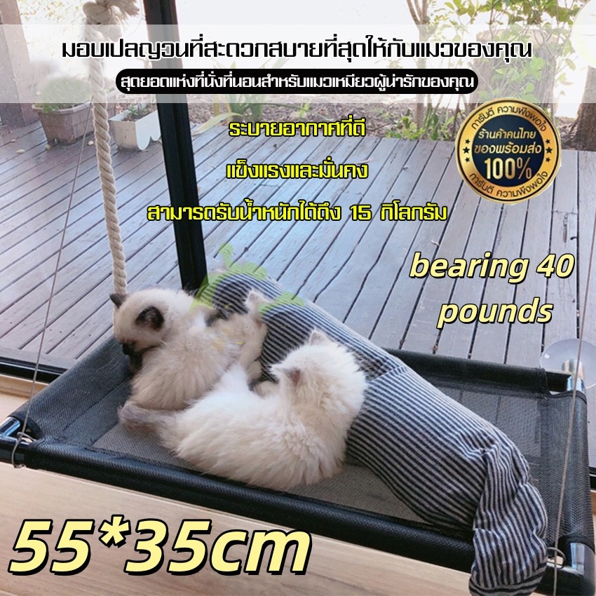 เปลแมวแบบแขวน เปลแมวติดกระจก เปลแมว เปลญวณแมว เปลแมวขนาดใหญ่ ที่นอนแมวแบบติดกระจก ประกอบง่าย เปลแมวติดผนัง ที่นอนอาบแดด