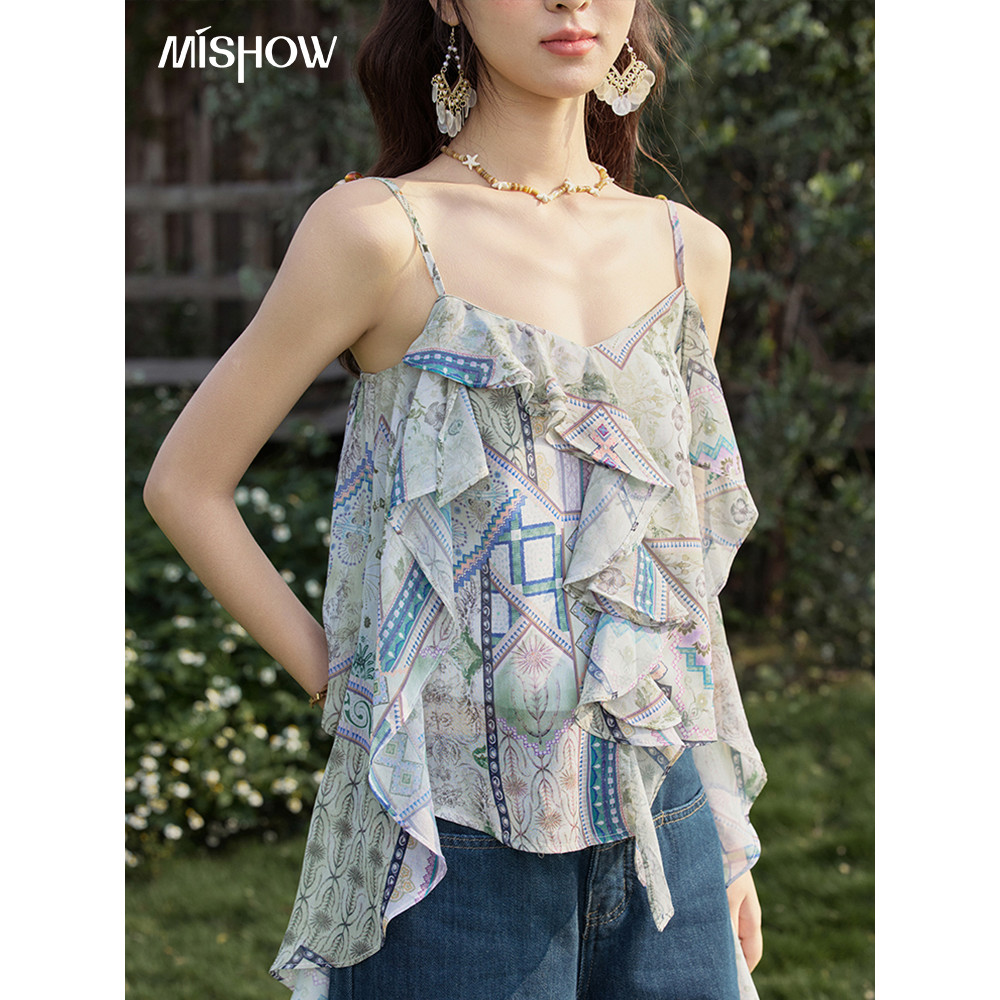 MISHOW 2026 สไตล์ใหม่สำหรับฤดูร้อน ชีฟองเสื้อชั้นในสตรีลายดอกไม้