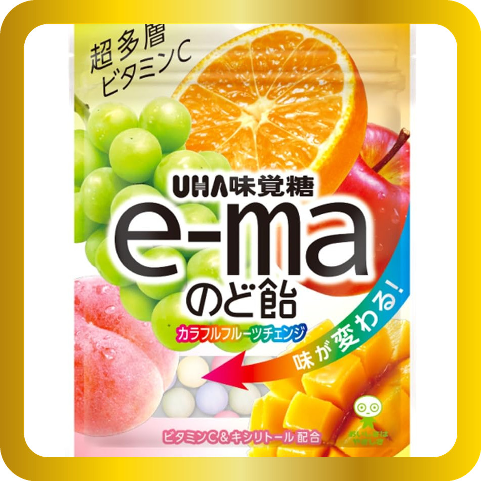 UHA ลูกอม e-ma ที่มีรสชาติ 50 กรัม x 12 ชิ้น