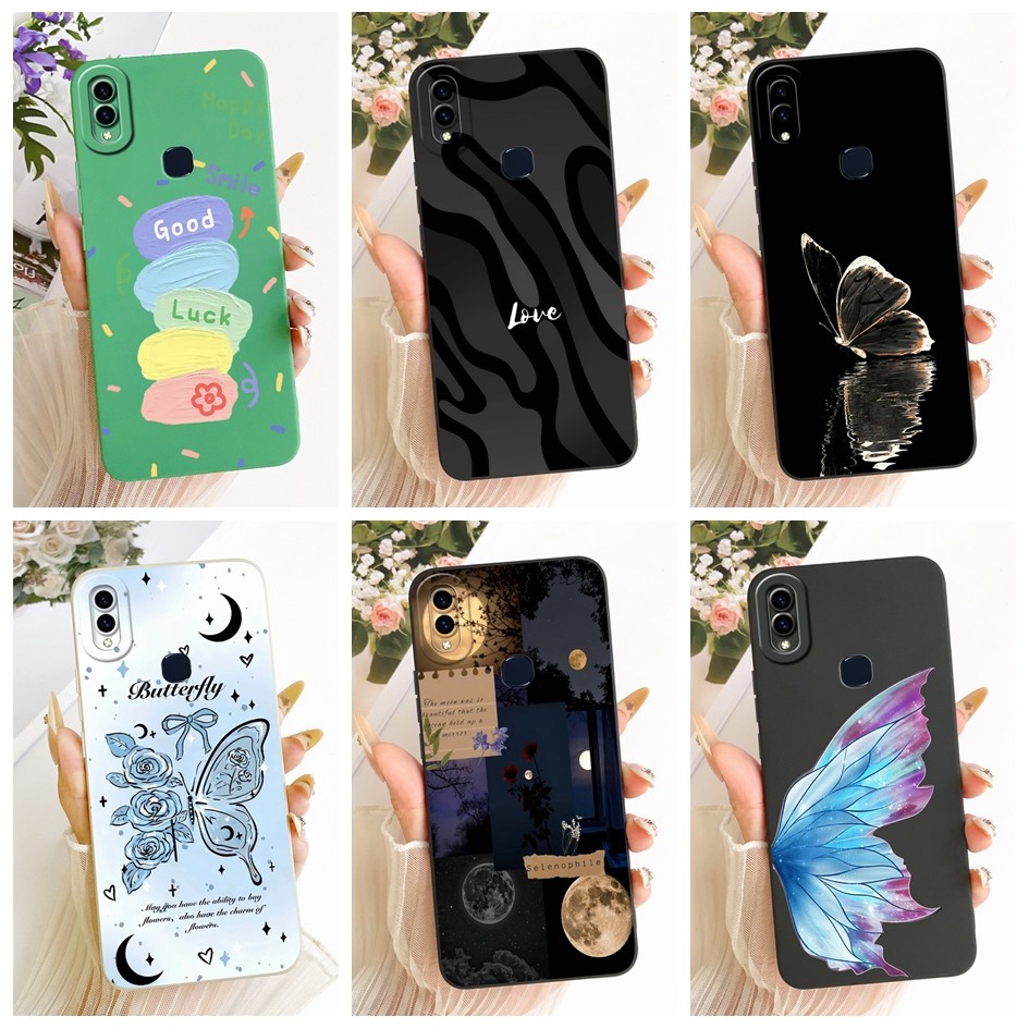 ปลอกใหม่สําหรับ Vivo V11 / V11 Pro 1804 1814 / V11i 1806 ฝาครอบแฟชั่นผีเสื้อเลนส์ซิลิโคนอ่อนนุ่มป้องกัน Matte เคสโทรศัพท์