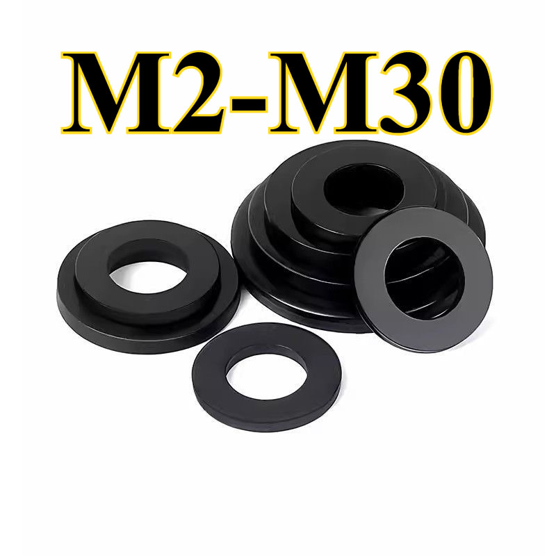 แหวนรองแบน 8 เกรด (สีดํา) ปะเก็น GB97 แหวนรองแบนโลหะขยายสกรูหนารอบ meson / Flat Washer 8.8 Grade M2/M2.5/M3-M30 (YDD-LD-MB1)